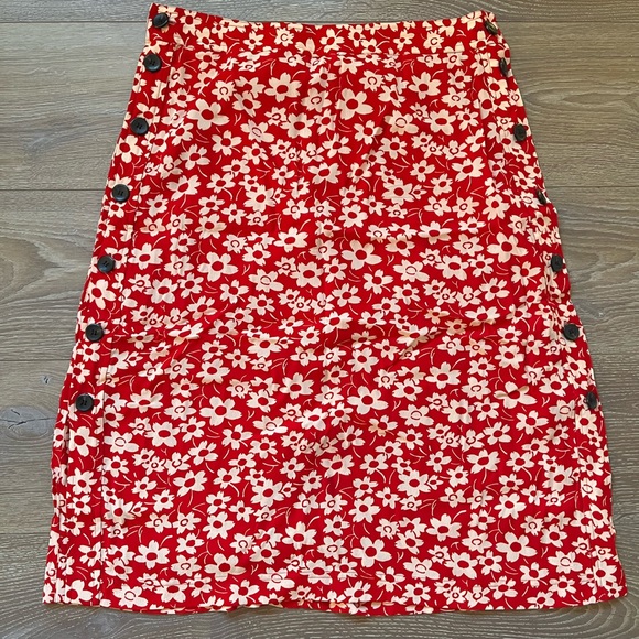 Madewell Side-Button Skirt in Full Bloom - Picture 3 of 3